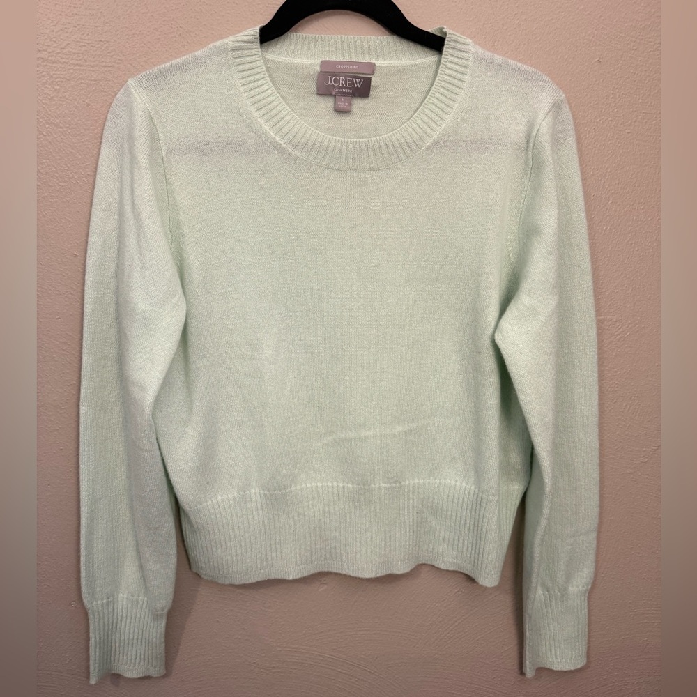 J.Crew Cashmere Crewneck Sweater Light Mint Green Size Medium